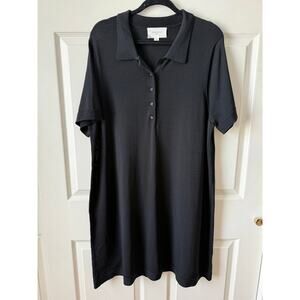 Pomander Place Tuckernuck Ridley Black Knit Polo Shirt Dress XXL Plus Preppy